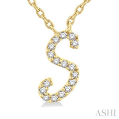 ASHI Script 'S' Initial Diamond Pendant 90469PPTSPDYG-S