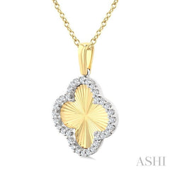 ASHI Clover Fluted Diamond Fashion Pendant 90476PPTGPDYW-CLV