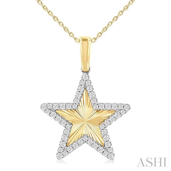 ASHI Star Fluted Diamond Fashion Pendant 90476PPTGPDYW-STR