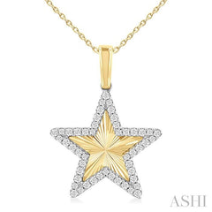 ASHI Star Fluted Diamond Fashion Pendant 90476PPTGPDYW-STR