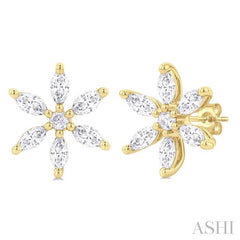 ASHI Floral Diamond Fashion Earrings 90494PPFGERYG