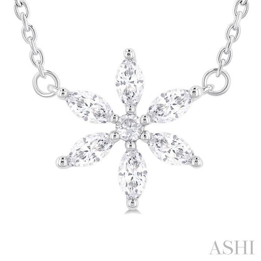 ASHI Floral Diamond Fashion Pendant 90495PPFGPDWG
