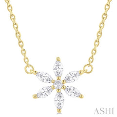 ASHI Floral Diamond Fashion Pendant 90495PPFGPDYG