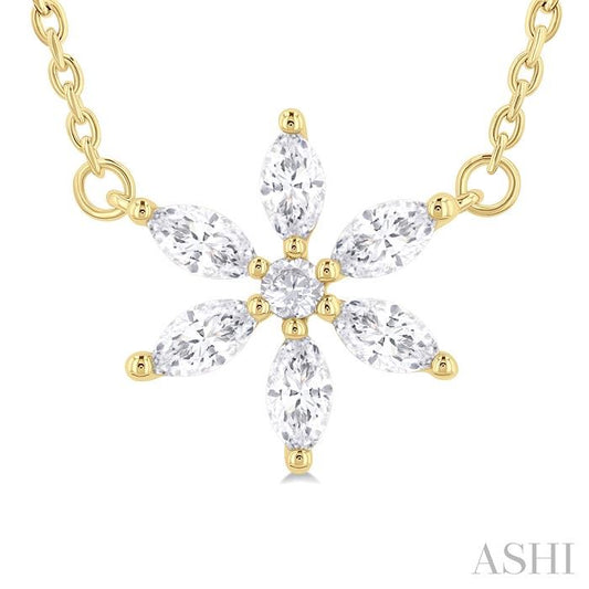 ASHI Floral Diamond Fashion Pendant 90495PPFGPDYG