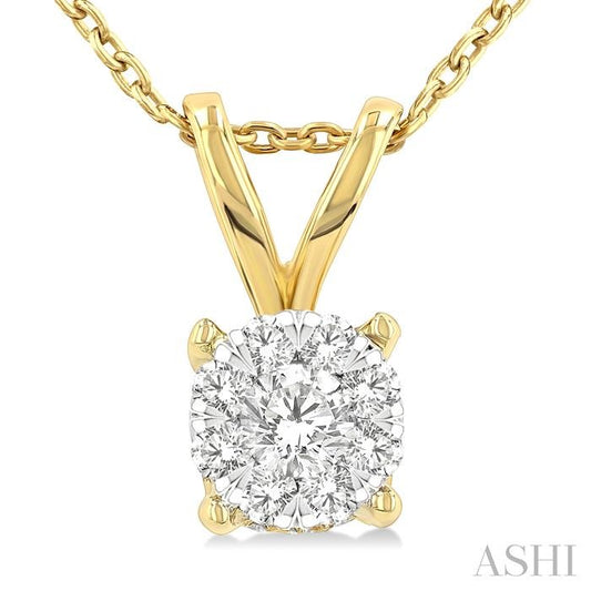 ASHI Round Shape Lovebright Diamond Solitaire Pendant 904C5PPFGPDYW