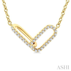 ASHI Paperclip Interlock Diamond Fashion Pendant 904H6PPTGPDYG