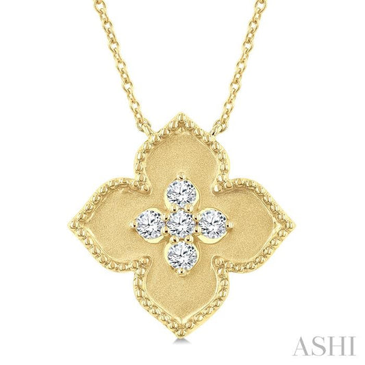 ASHI Floral Medallion Diamond Fashion Pendant 904J7PPTGPDYG