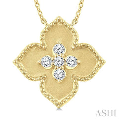 ASHI Floral Medallion Diamond Fashion Pendant 904J7PPTGPDYG