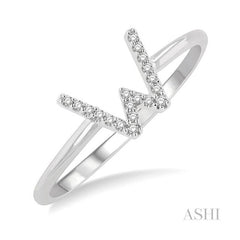ASHI Block 'W' Initial Diamond Ring 365D9PPTSWG-W