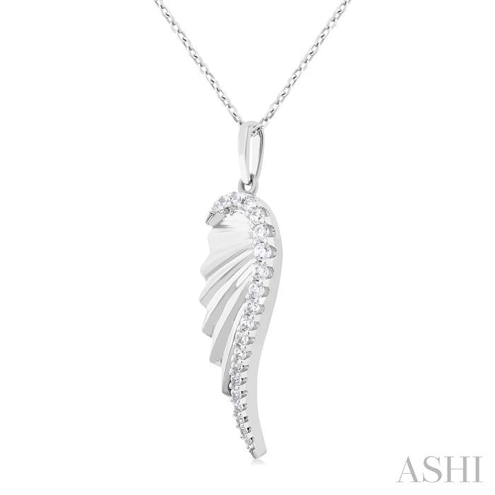 ASHI Angel Wings Fluted Diamond Fashion Pendant 90507PPFGPDWG