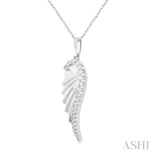 ASHI Angel Wings Fluted Diamond Fashion Pendant 90507PPFGPDWG