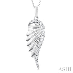 ASHI Angel Wings Fluted Diamond Fashion Pendant 90507PPFGPDWG