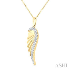 ASHI Angel Wings Fluted Diamond Fashion Pendant 90507PPTGPDYG