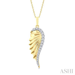 ASHI Angel Wings Fluted Diamond Fashion Pendant 90507PPTGPDYG