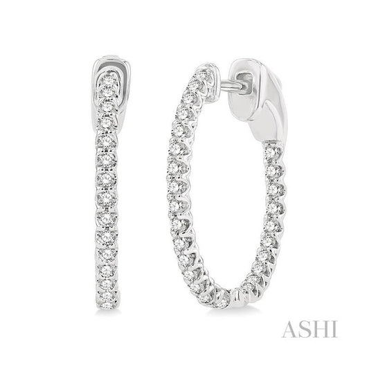 ASHI Inside-Out Diamond Hoop Earrings 622B3PPFGERWG