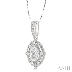 ASHI Oval Shape Halo Lovebright Diamond Pendant 905B6PPFGPDWG