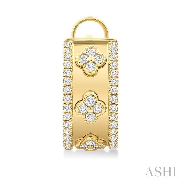 ASHI Clover Diamond Fashion Hoop Earrings 905G3PPFGERYG
