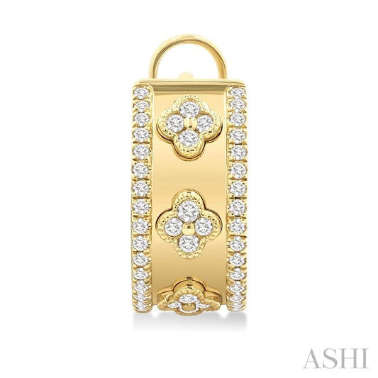 ASHI Clover Diamond Fashion Hoop Earrings 905G3PPFGERYG