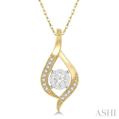 ASHI Round Shape Lovebright Diamond Pendant 906A6PPFGPDYW