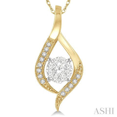 ASHI Round Shape Lovebright Diamond Pendant 906A6PPFGPDYW