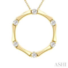 ASHI Petite Diamond Fashion Bamboo Pendant 906G8PPTGPDYG
