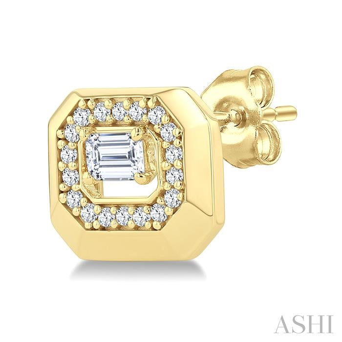 ASHI Emerald Shape Diamond Fashion Earrings 906H3PPFGERYG-OC
