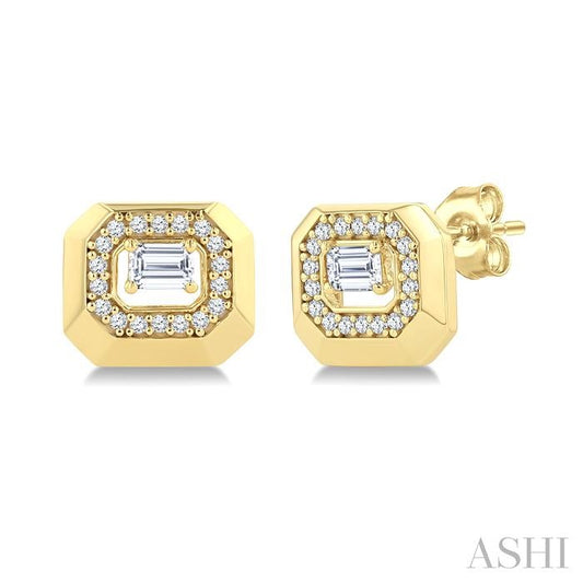 ASHI Emerald Shape Diamond Fashion Earrings 906H3PPFGERYG-OC