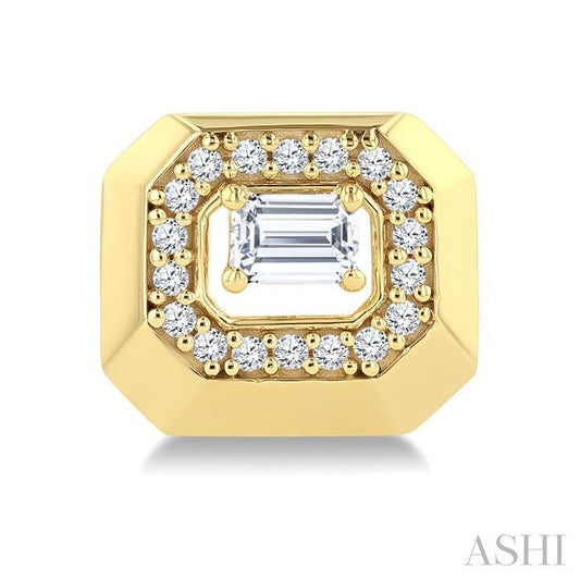 ASHI Emerald Shape Diamond Fashion Earrings 906H3PPFGERYG-OC