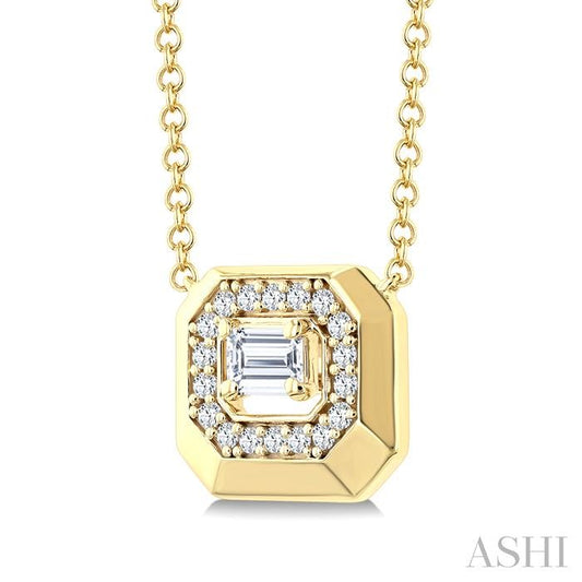 ASHI Emerald Shape Diamond Fashion Pendant 906H5PPFGPDYG-OC
