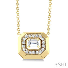 ASHI Emerald Shape Diamond Fashion Pendant 906H5PPFGPDYG-OC