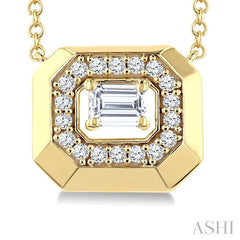 ASHI Emerald Shape Diamond Fashion Pendant 906H5PPFGPDYG-OC