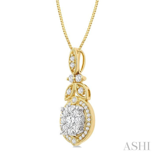 ASHI Round Shape Lovebright Diamond Pendant 907C3PPFGPDYW