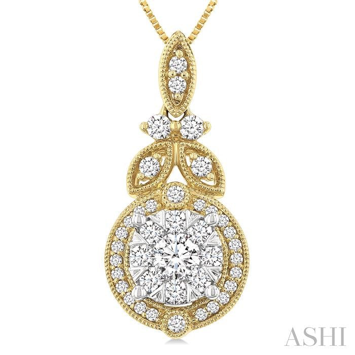 ASHI Round Shape Lovebright Diamond Pendant 907C3PPFGPDYW