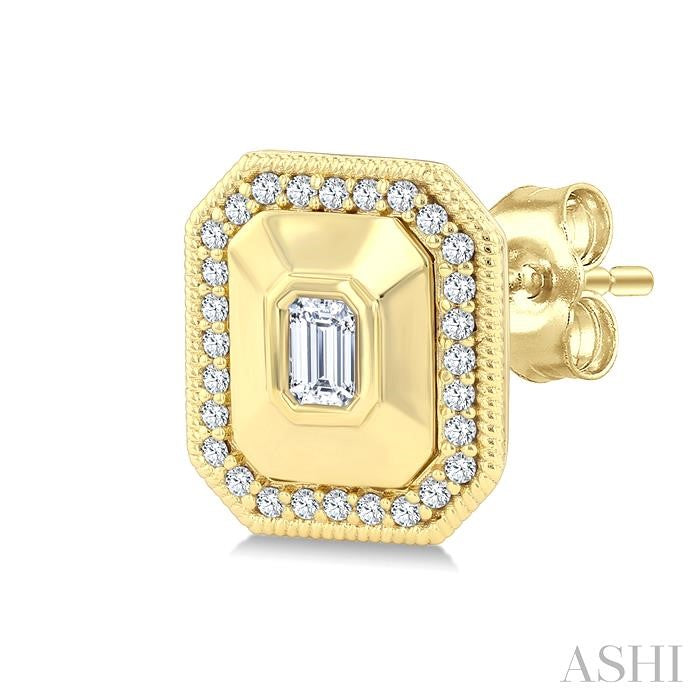 ASHI Emerald Shape Art Deco Diamond Fashion Earrings 907H5PPFGERYG-OC