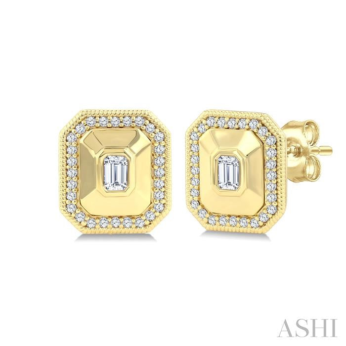 ASHI Emerald Shape Art Deco Diamond Fashion Earrings 907H5PPFGERYG-OC