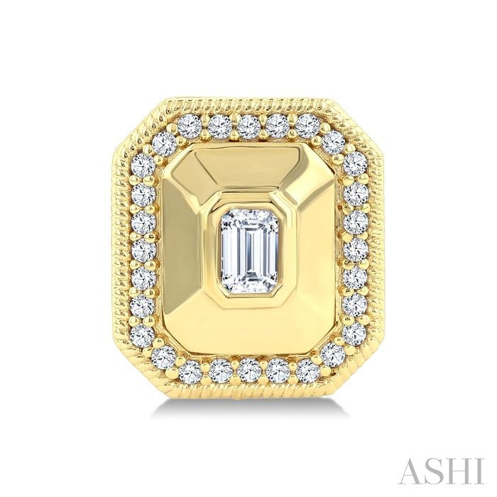 ASHI Emerald Shape Art Deco Diamond Fashion Earrings 907H5PPFGERYG-OC