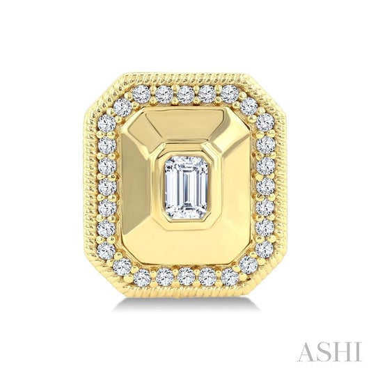ASHI Emerald Shape Art Deco Diamond Fashion Earrings 907H5PPFGERYG-OC