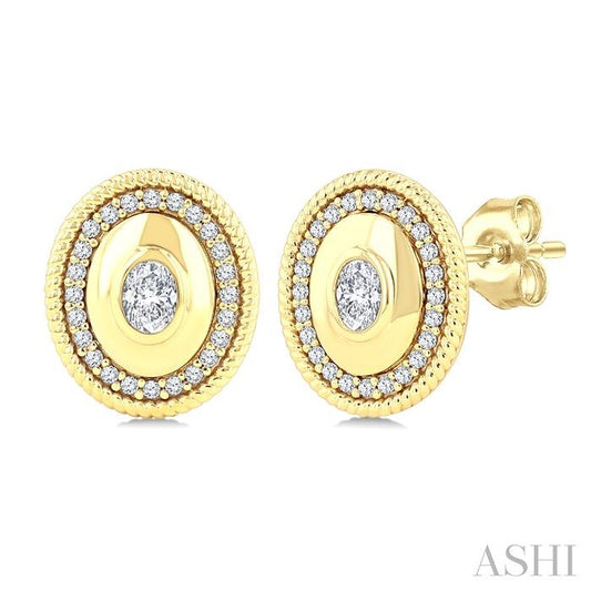 ASHI Oval Shape Art Deco Diamond Fashion Earrings 907H5PPFGERYG-OV