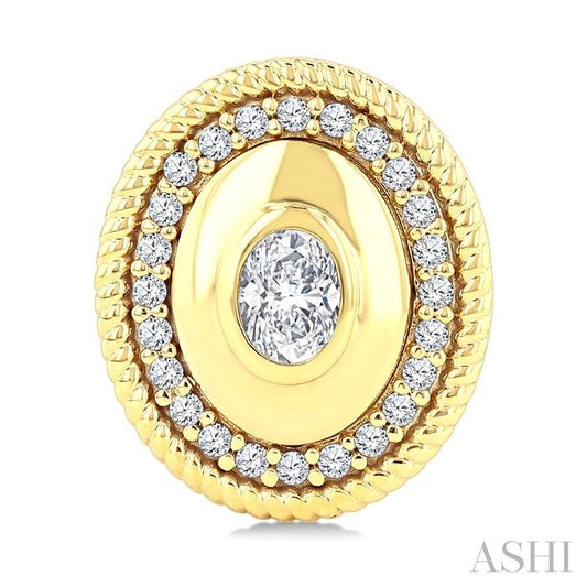 ASHI Oval Shape Art Deco Diamond Fashion Earrings 907H5PPFGERYG-OV