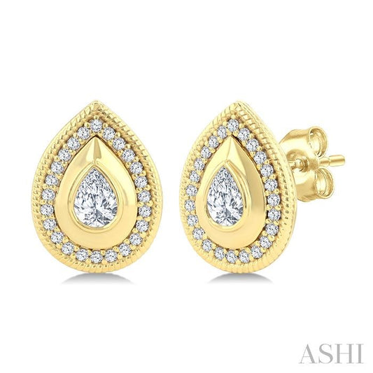 ASHI Pear Shape Art Deco Diamond Fashion Earrings 907H5PPFGERYG-PR