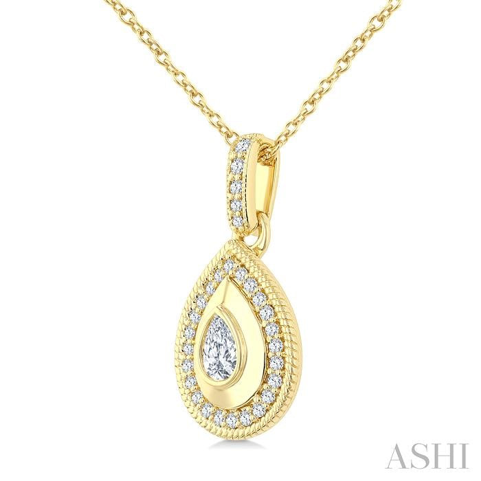 ASHI Pear Shape Art Deco Diamond Fashion Pendant 907H6PPFGPDYG-PR