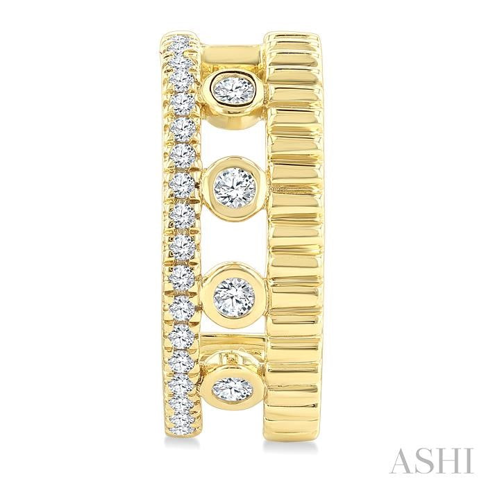 ASHI Bezel Layered Diamond Fashion Half Hoop Earrings 908H7PPTGERYG