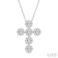 ASHI Cross Lovebright Diamond Fashion Pendant 909A1PPFGPDWG