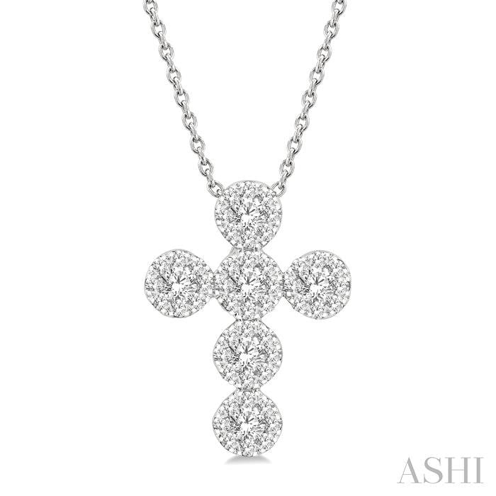 ASHI Cross Lovebright Diamond Fashion Pendant 909A3PPFGPDWG