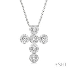 ASHI Cross Lovebright Diamond Fashion Pendant 909A3PPFGPDWG