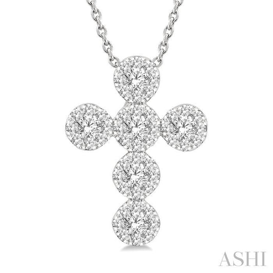 ASHI Cross Lovebright Diamond Fashion Pendant 909A3PPFGPDWG