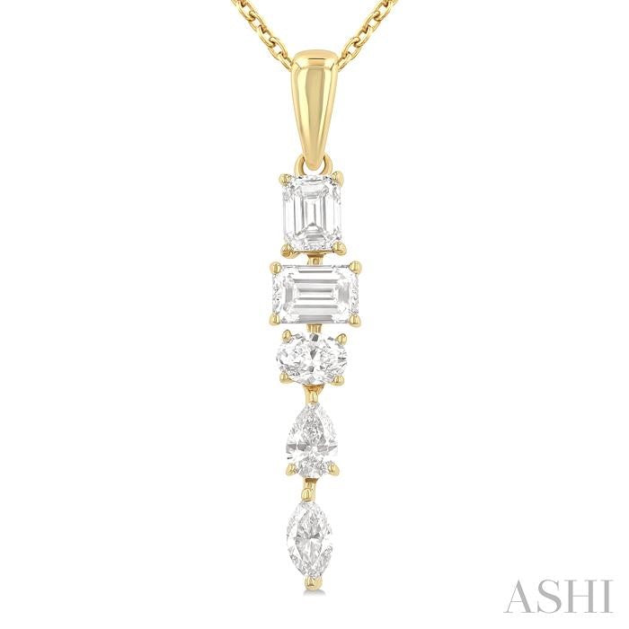 ASHI Mixed Shape Diamond Fashion Pendant 909G2PPFGPDYG