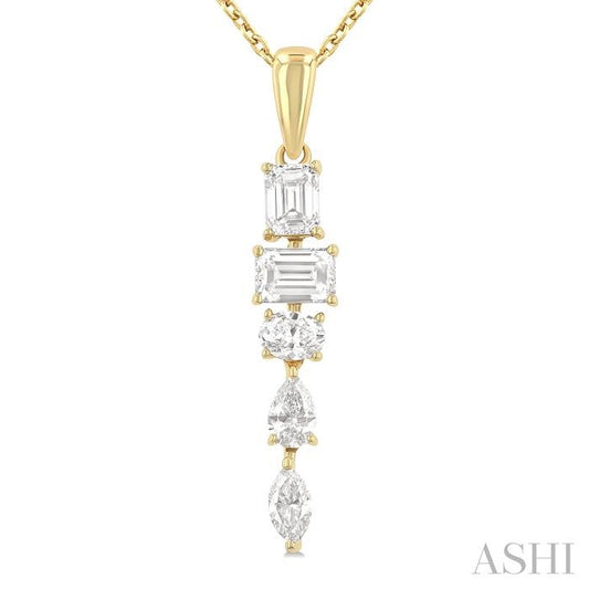 ASHI Mixed Shape Diamond Fashion Pendant 909G2PPFGPDYG