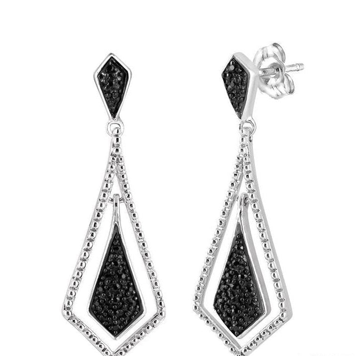 Parkplace Jewelers Silver Black Diamond Fashion Earrings 87318PPSKSLER