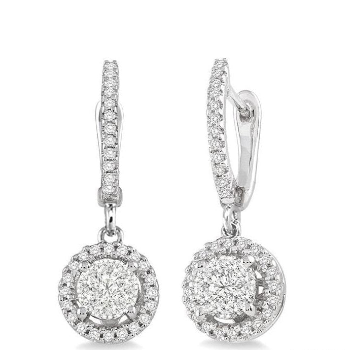 Parkplace Jewelers Round Shape Halo Lovebright Diamond Earrings 94873PPFVERWG